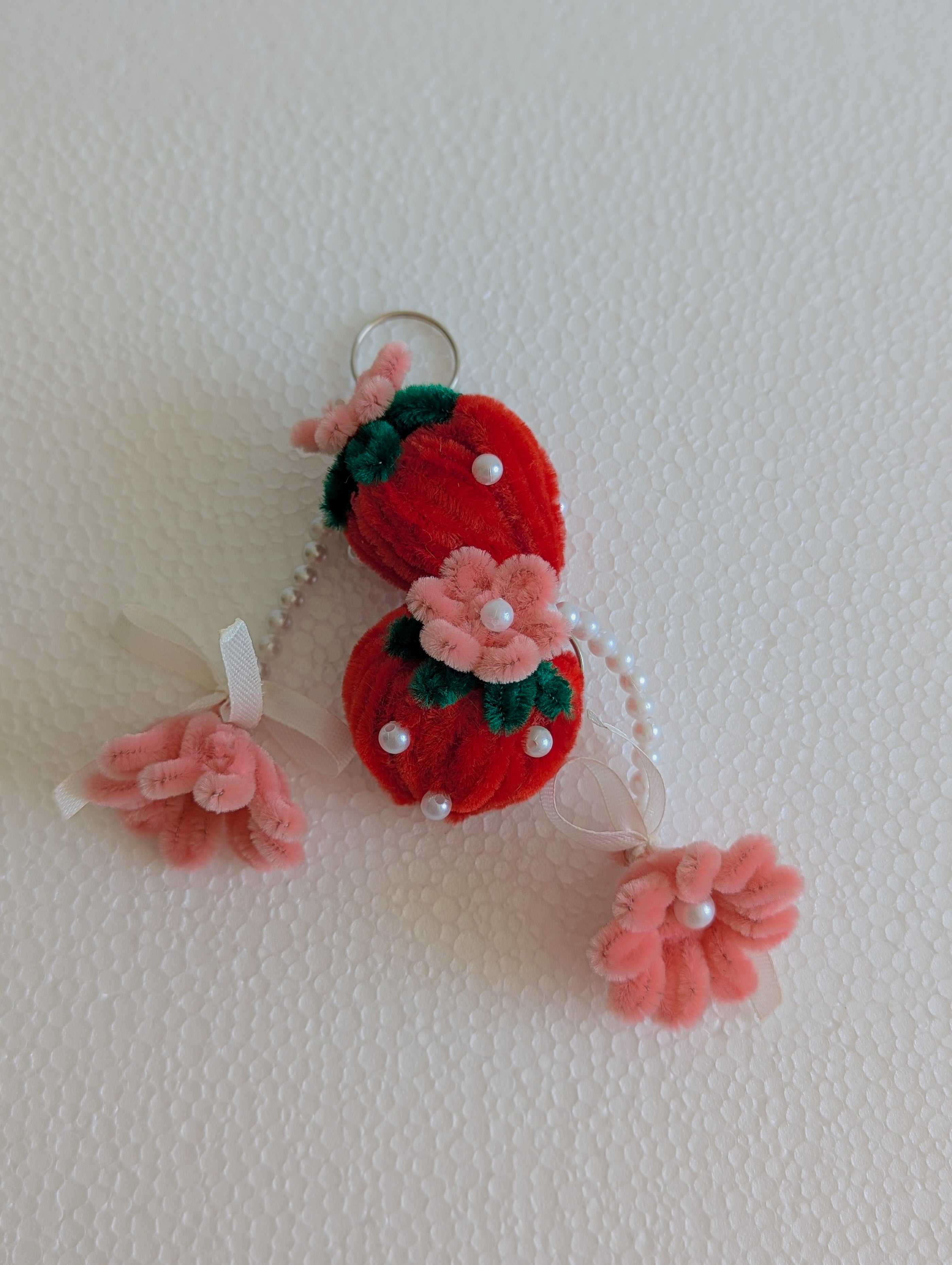 Strawberry Blossom Keychain 🍓