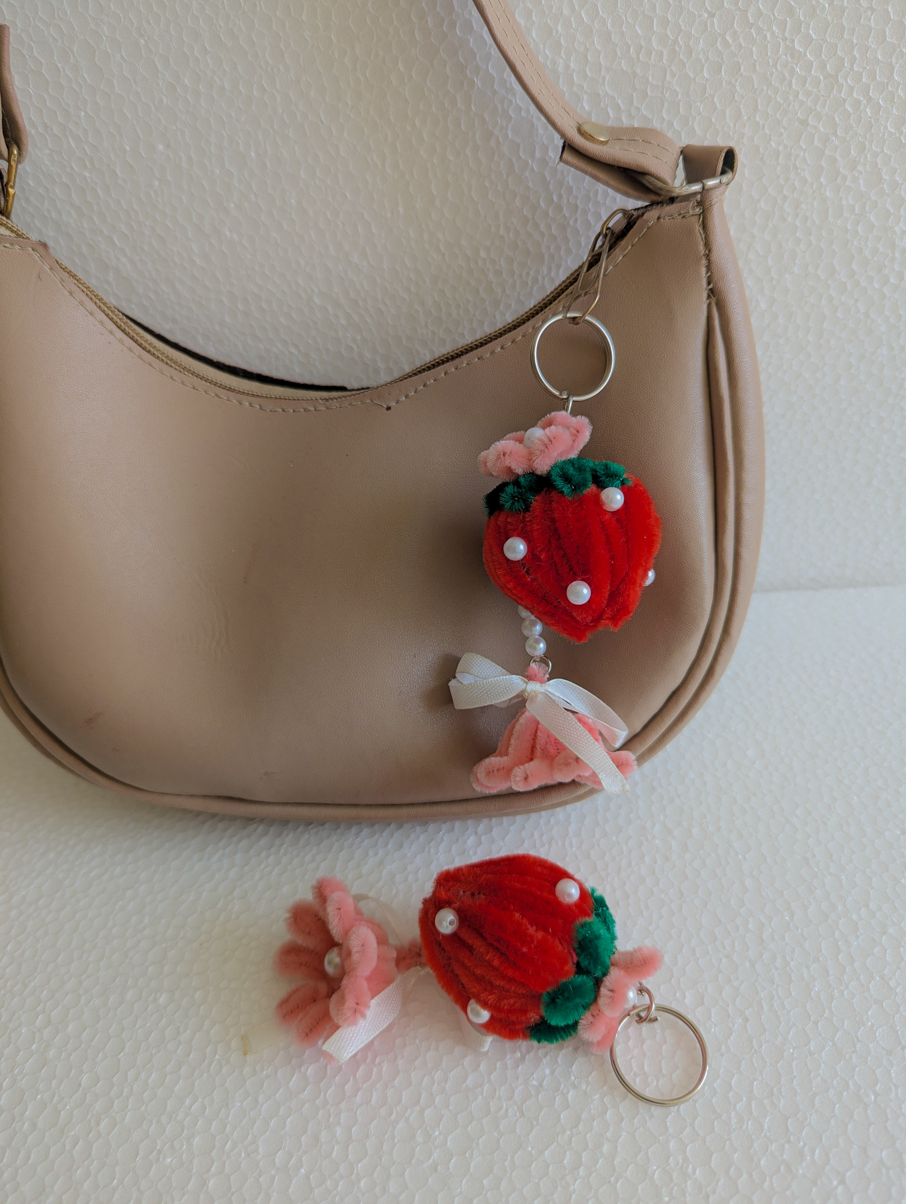 Strawberry Blossom Keychain 🍓