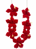 Red Velvet Hibiscus Flower Garland