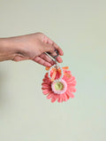 Pink Daisy Pearl Keychain