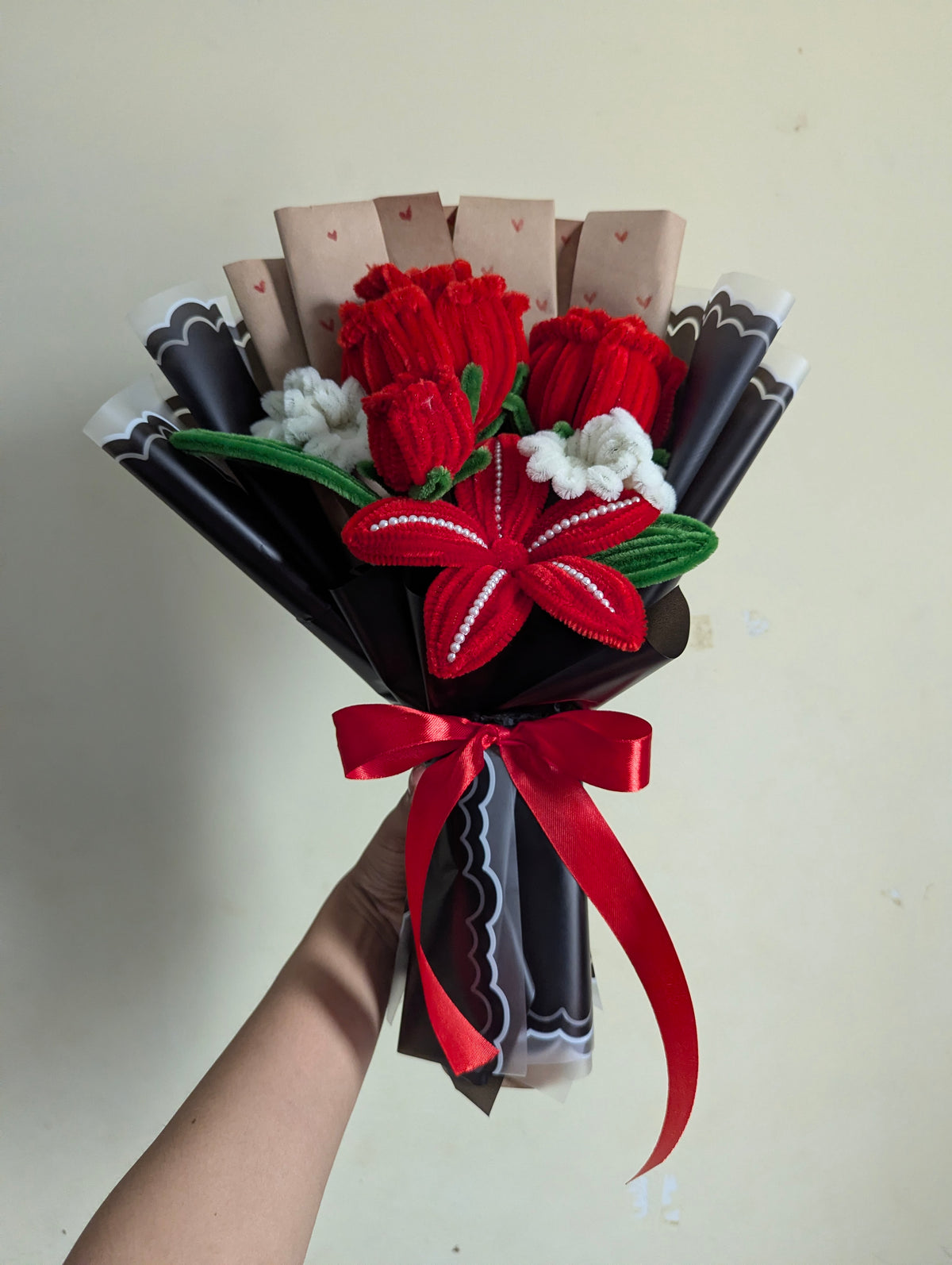 Scarlet Bloom Handmade Flower Bouquet