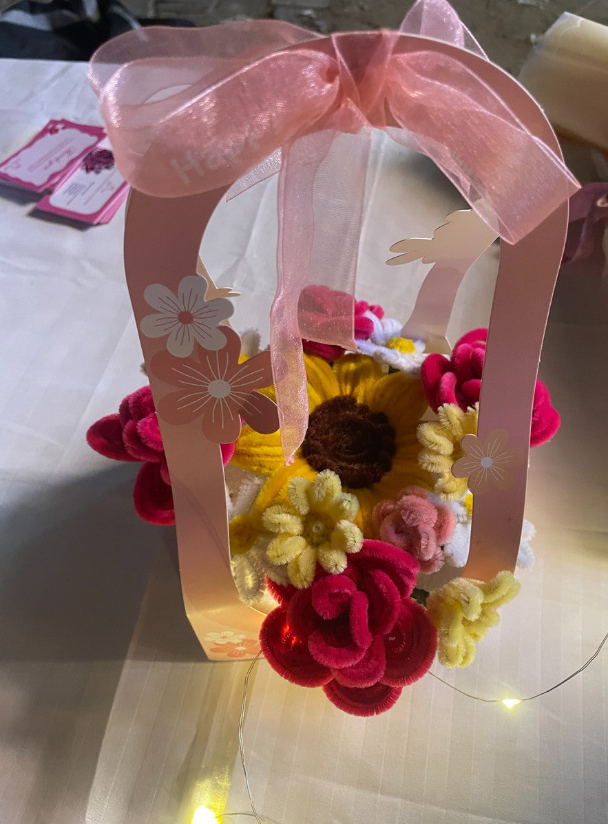 Sunset Bloom Floral Basket