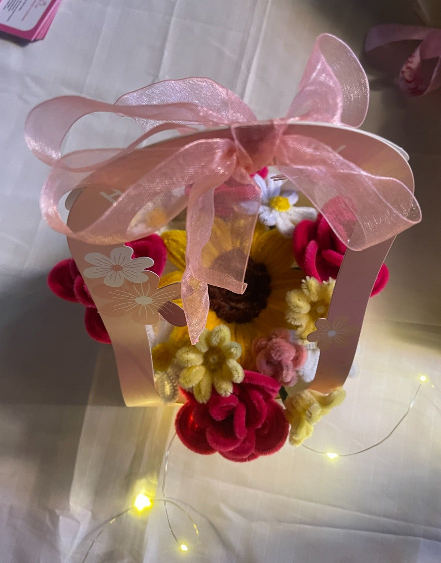Sunset Bloom Floral Basket